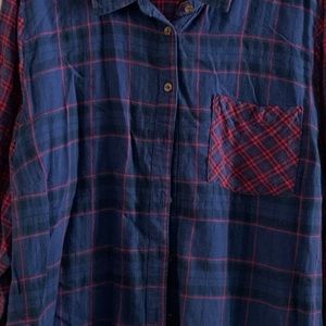Blue and red flannel